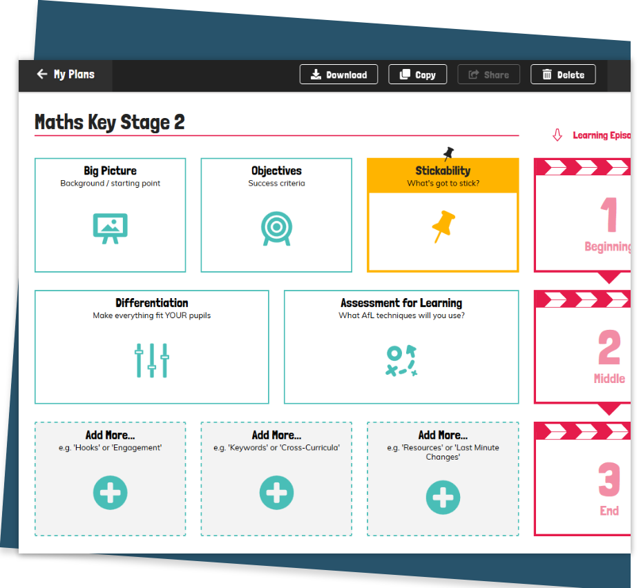 Screenshot of the 5 Minute Lesson Plan template